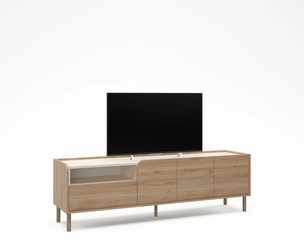 Mobile TV di colore naturale con effetto rovere 180x55,5x44 cm Monza – Marckeric