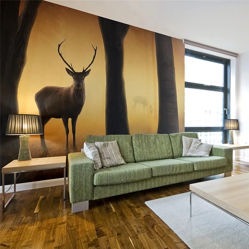 Fotomurale  Deer in his natural habitat  Colore Arancione, Dimensioni e Misure 350x270