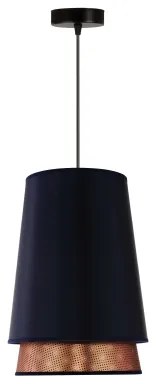 Duolla - Lampadario a sospensione con filo BELL SHINY 1xE27/15W/230V diametro 25 cm blu/rame
