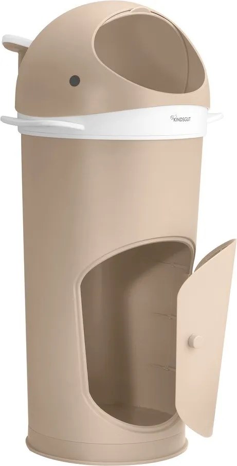 Cestino in plastica beige per pannolini 25 l Whale - Kindsgut