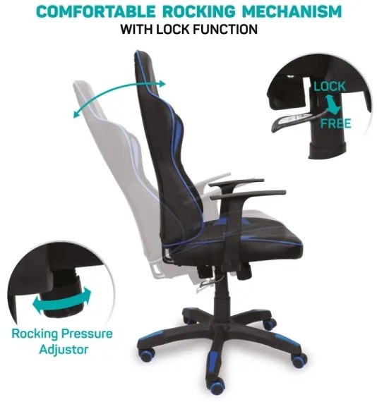 CONNECT IT CGC-0700-BL - Sedia gaming LeMans Pro nero/blu