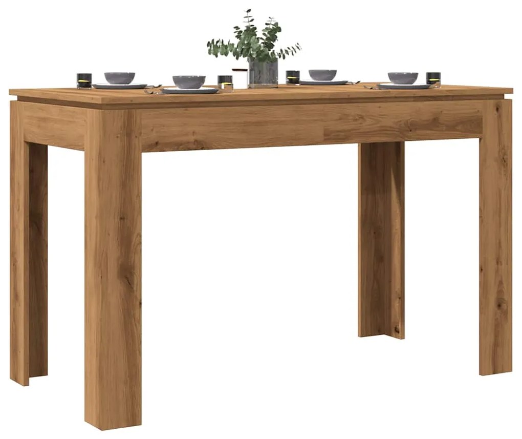 Tavolo Da Pranzo Rovere Artigianale 120x60x76 Cm İn Truciolato /
