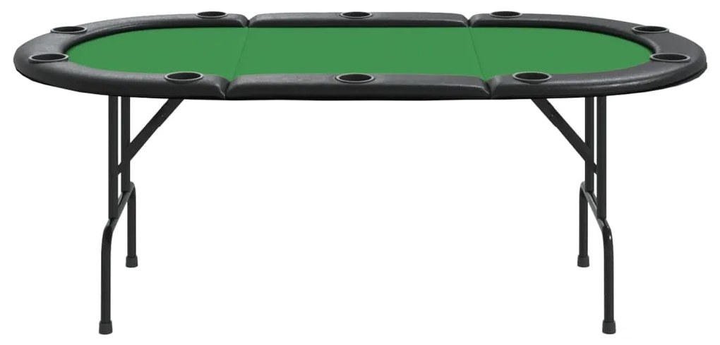 Tavolo da poker pieghevole 10 giocatori verde 206x106x75 cm
