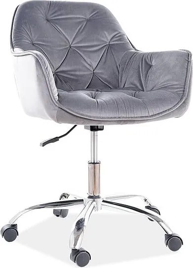Sedia da ufficio imbottita Q-190 in grigio - L60 x H44 x 80h cm