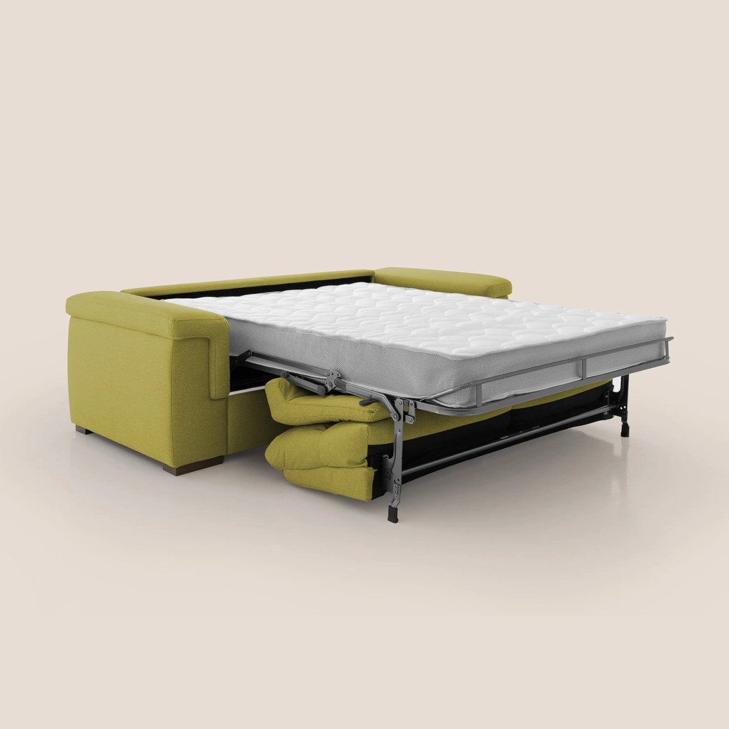 Magnolia divano letto con materasso alto 18 cm morbido schienale alto in tessuto smacchiabile T05 giallo