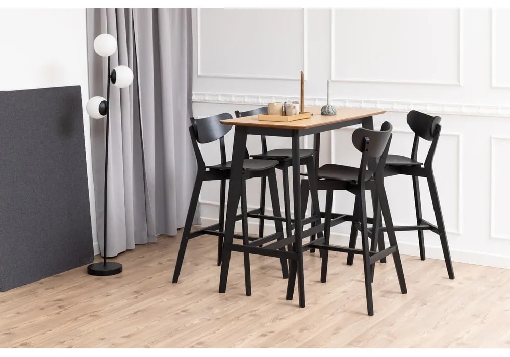 Sgabelli da bar in legno di gomma nera in set da 2 105 cm Roxby - Actona