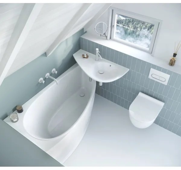 Ravak XJ1L1100000 - Lavabo sospeso AVOCADO 85x45 cm marmo colato/bianco