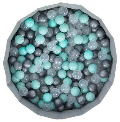 Piscina secca per bambini con palline, Ø 80 cm, blu/grigio