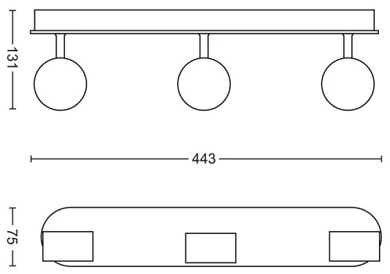 Philips 50563/11/P0-Luce LED dimmerabile MYLIVING WORCHESTER 3xLED/4,5W/230V
