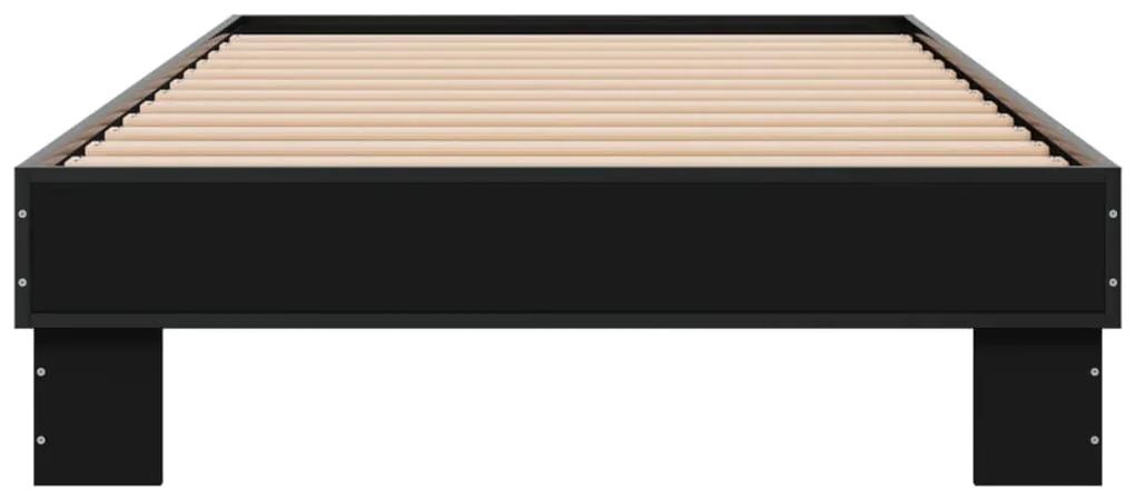 Giroletto nero 90x200 cm in legno multistrato e metallo
