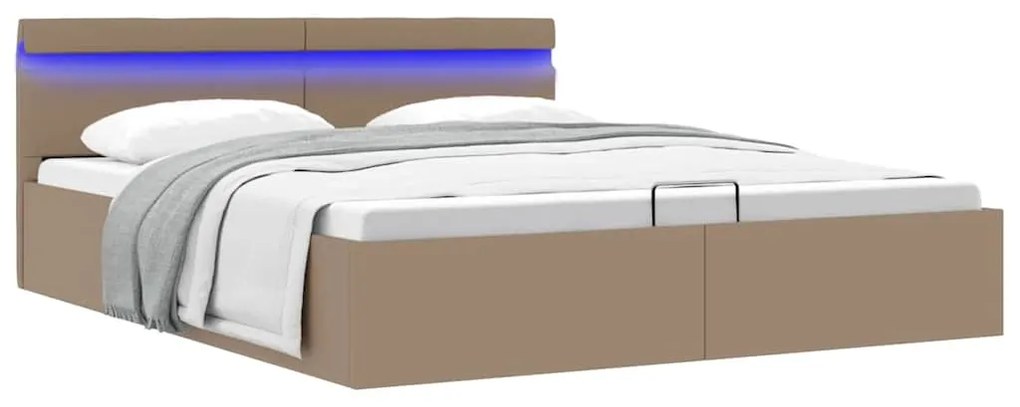 Giroletto Idraulico Con Led Cappuccino Similpelle 180x200cm /