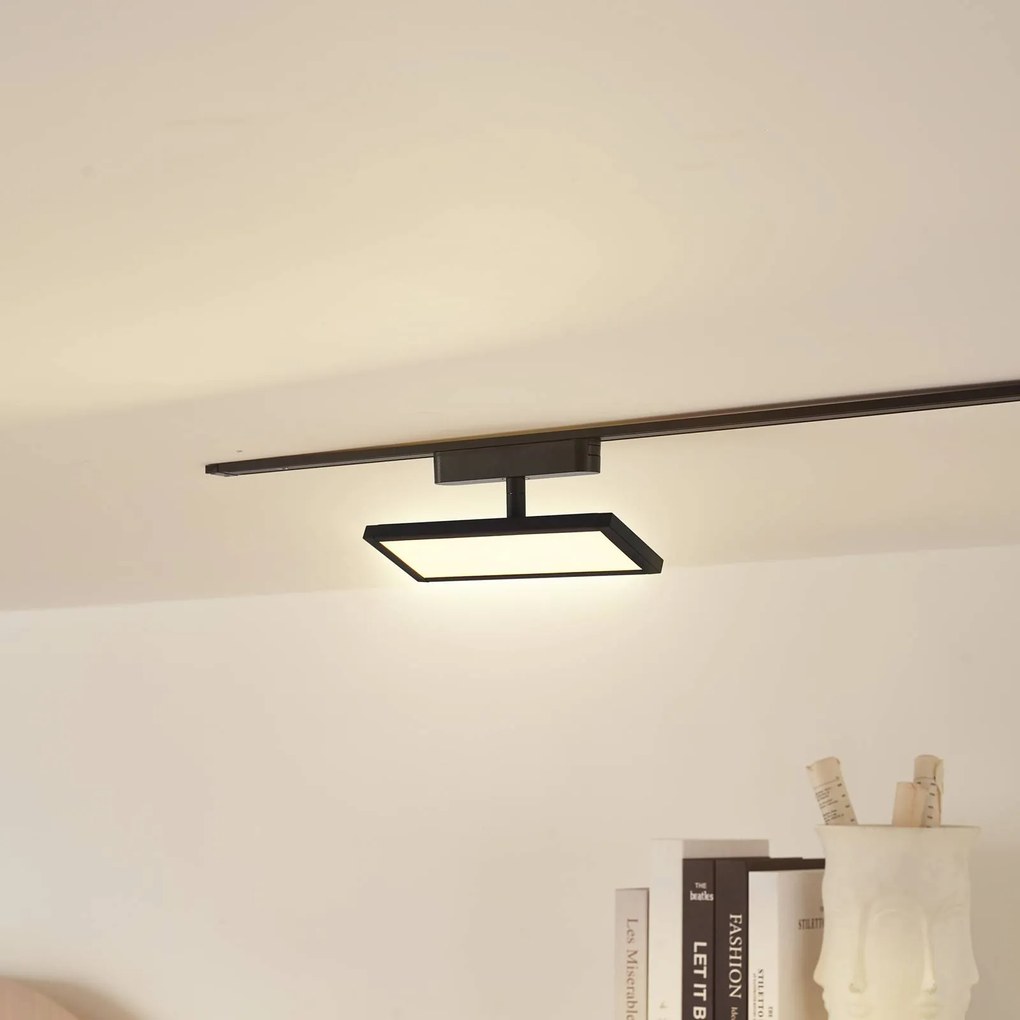 Pannello LED Lindby 48V Lumaro, nero, alluminio, lunghezza 20cm, dimmerabile