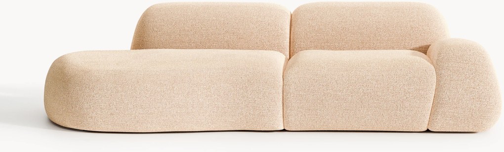 Chaise longue componibile 3 posti in bouclé Wolke