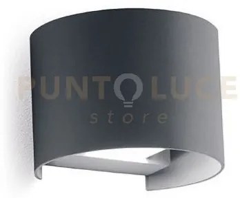 Ges876c- applique in alluminio e vetro colore antracite led 3000k 9...