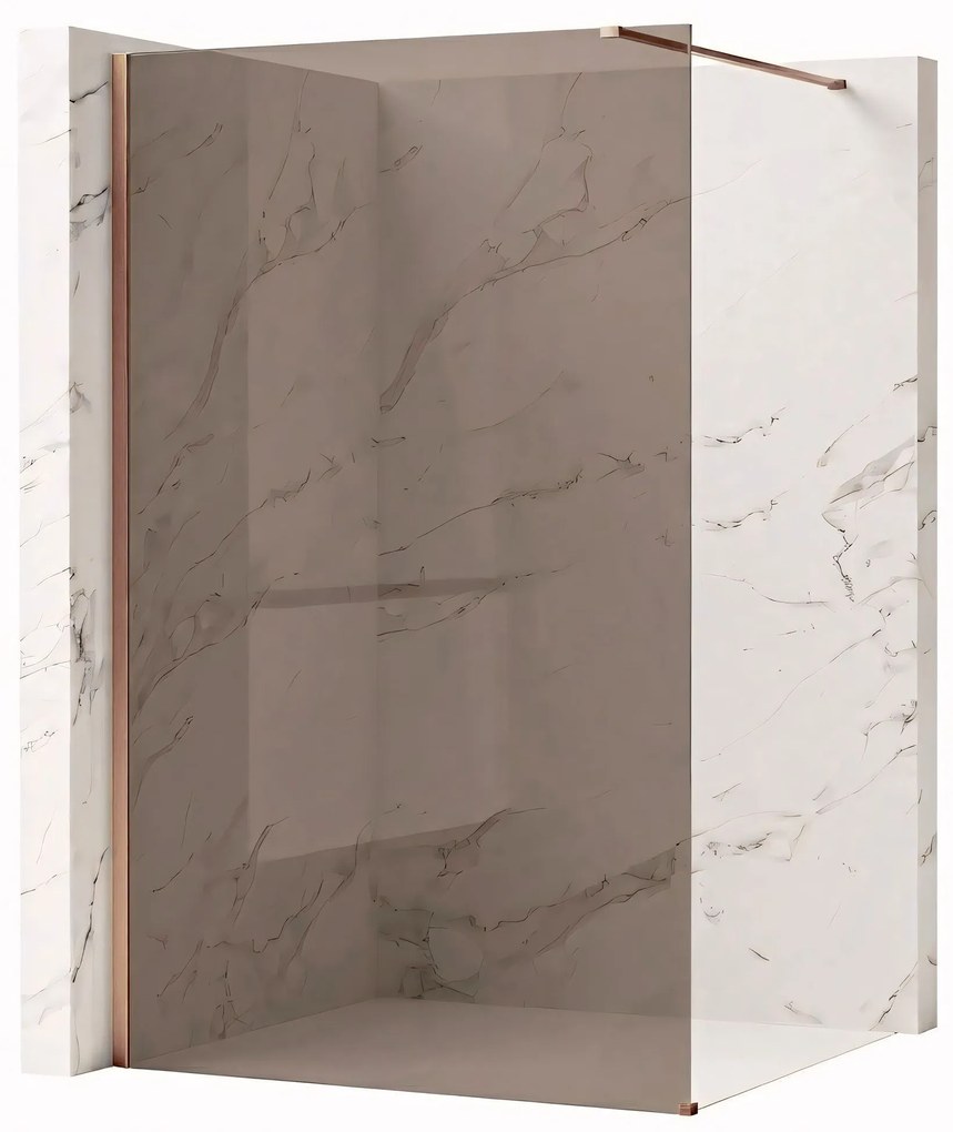 Parete doccia Rea Flexi Brown / Brush Copper 140