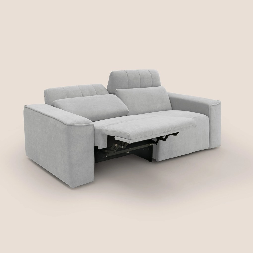 Clark Divano modulare con opzione relax elettrico in tessuto smacchiabile impermeabile T17 grigio