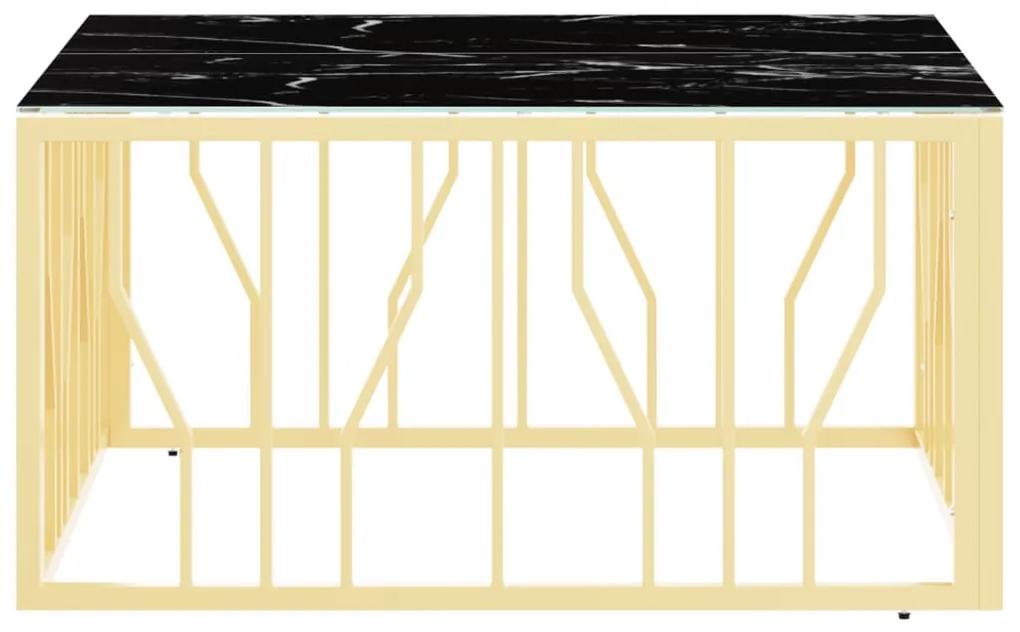 Tavolino da salotto oro 80x80x40 cm in acciaio inox e vetro