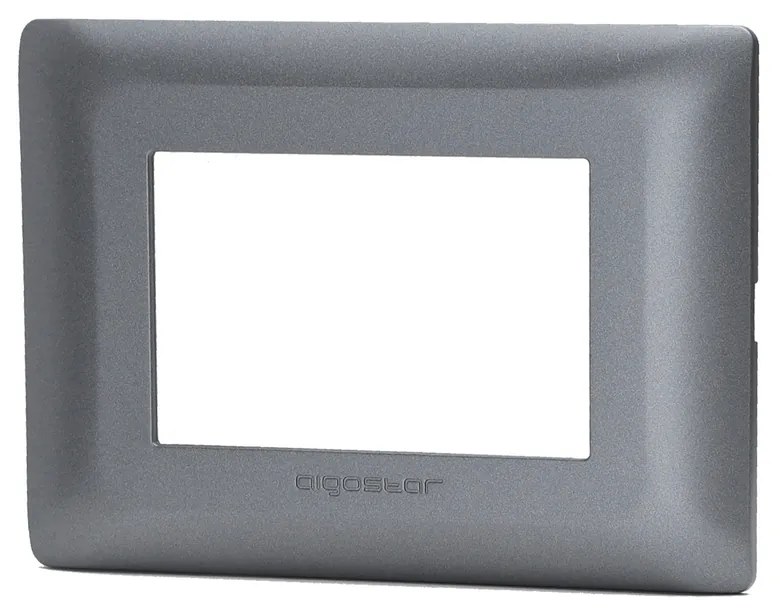 Placca 3 moduli 503 in plastica grigia compatibile anche con BTicino Matix