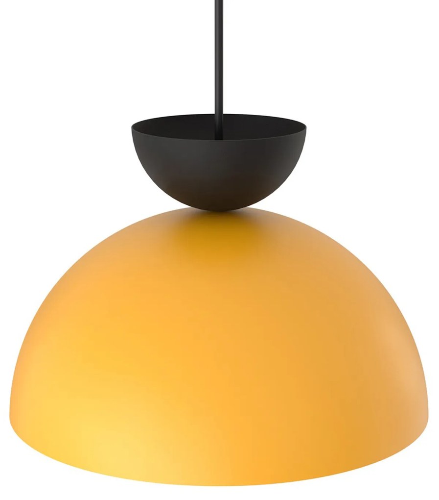 Lampadario Minimal Efesto Acciaio Nero Arancione 1 Luce Gx53 Ip20