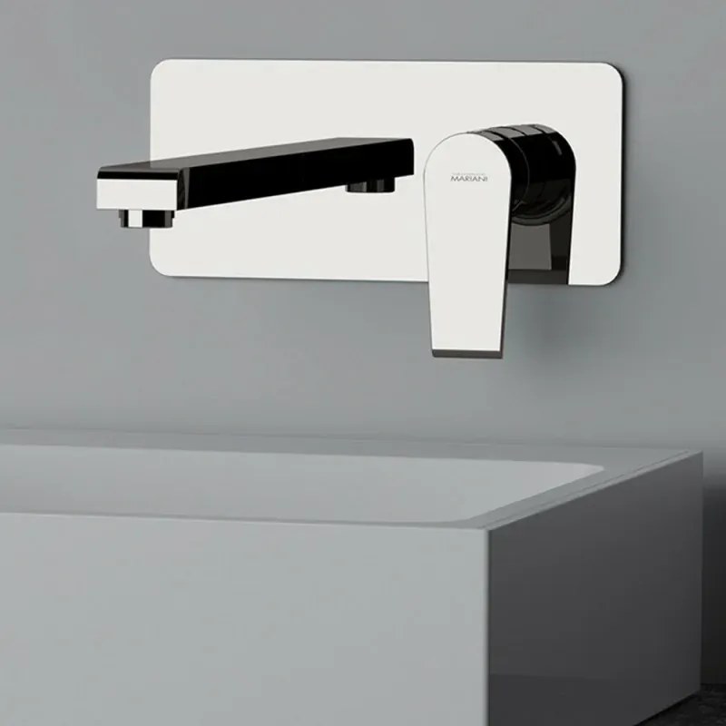 Miscelatore lavabo a muro Mariani serie Artic in ottone cromato