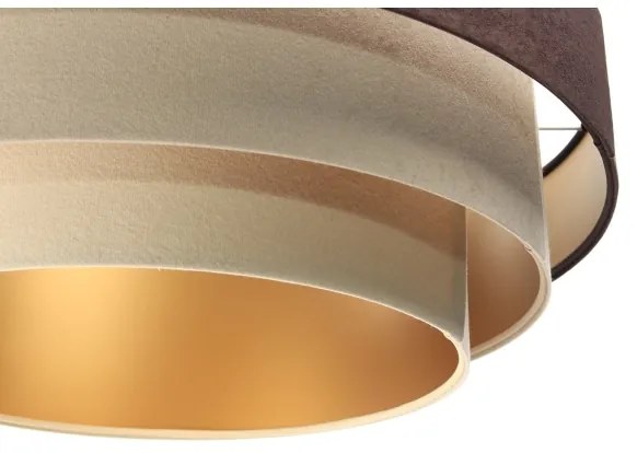 Lampadario su filo TRINITI 1xE27/60W/230V marrone/beige/oro