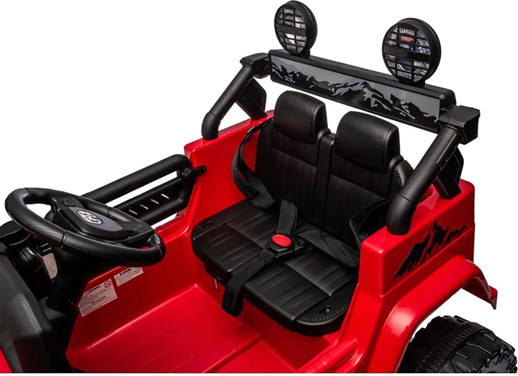 Macchina Elettrica per Bambini Fuoristrada Toyota Fj Cruiser 12V Telecomando Ruote in Gomma e Sedile in Pelle Rosso...
