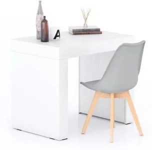 Scrivania Evolution 90x60, Bianco Frassino con Due Gambe
