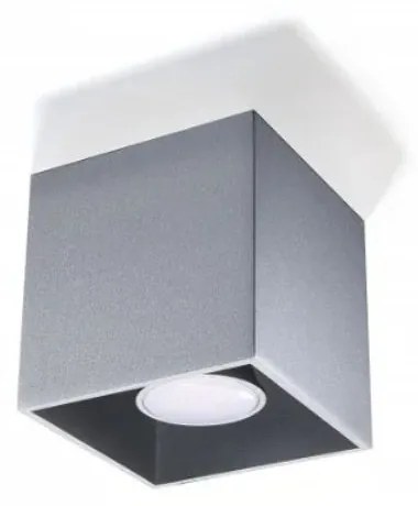 Plafoniera da Soffitto in Alluminio QUAD 1 GU10 Grigia da Interno Colore del corpo Grigio