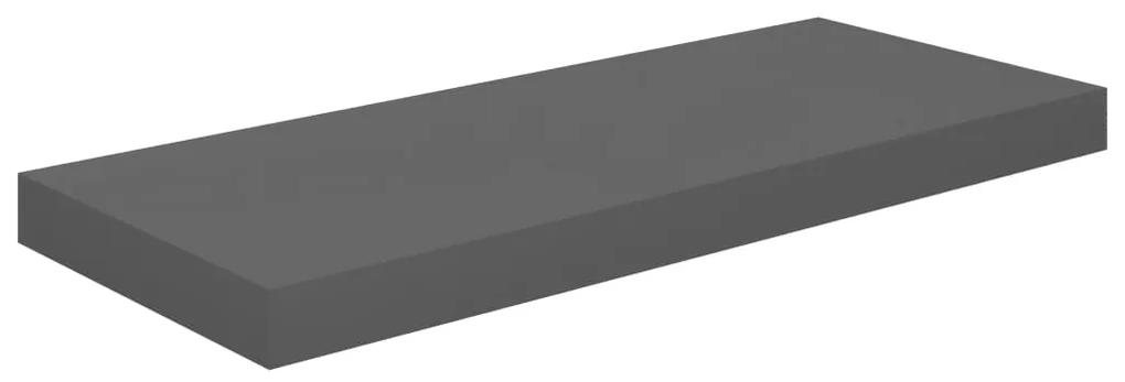 Scaffali a parete 2 pz grigio lucido 60x23,5x3,8 cm in mdf