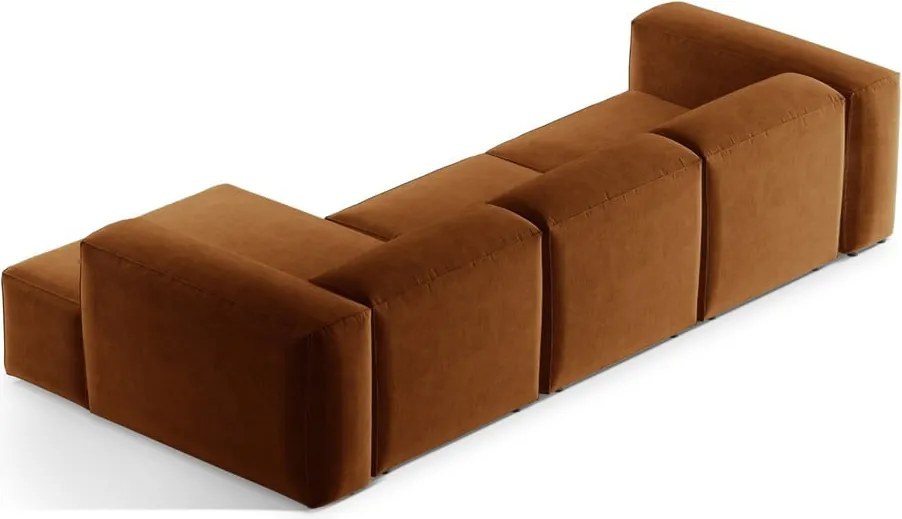 Divano angolare color mattone (con penisola a destra/con chaise lounge) Bergamo – Cosmopolitan Design