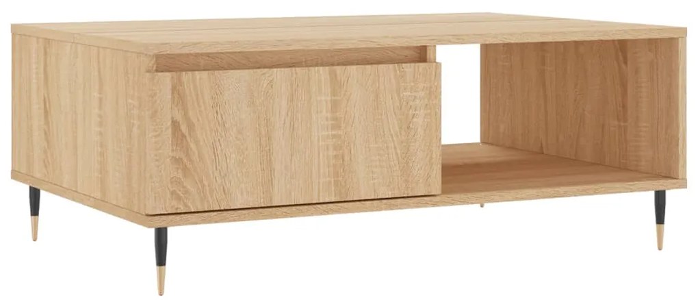 Tavolino da salotto rovere sonoma 90x60x35 cm legno multistrato