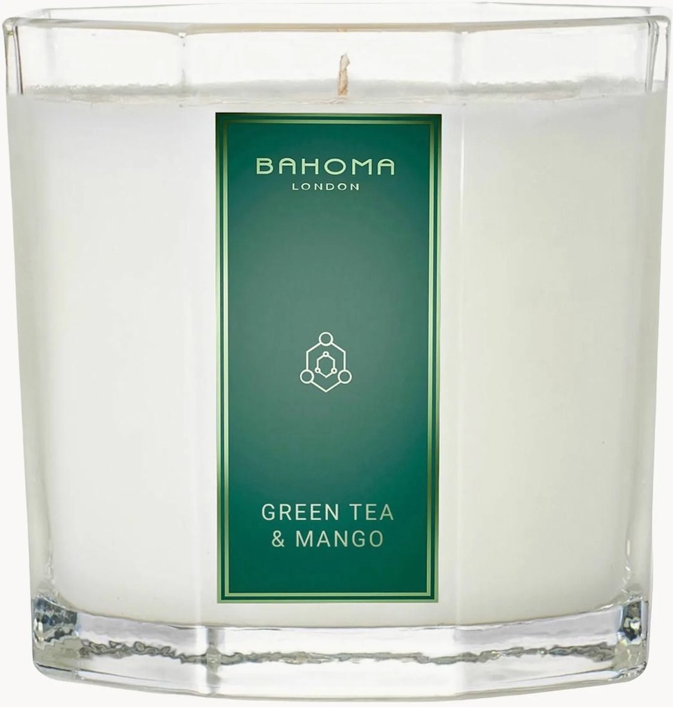 Candela profumata fatta a mano White Collection (tè verde & mango)