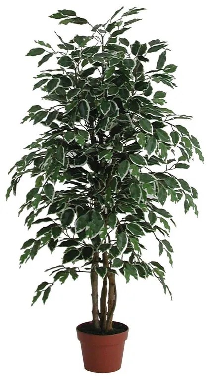 Pianta artificiale in vaso di plastica, ficus H 125 cm, Ø 17 cm