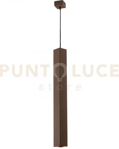 Lampadario a sospensione fluke quadrata corten 1 luce attacco gu10 ...