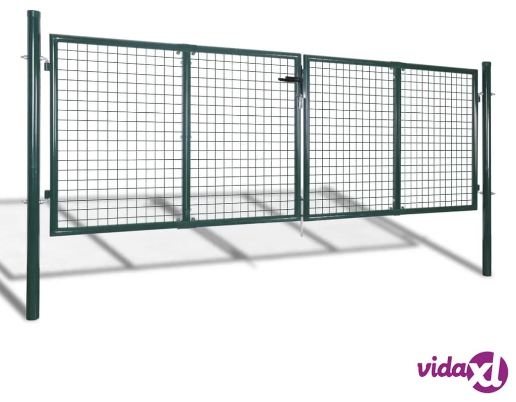 vidaXL Cancello per Giardino in Rete Metallica 289x75 cm/306x125 cm