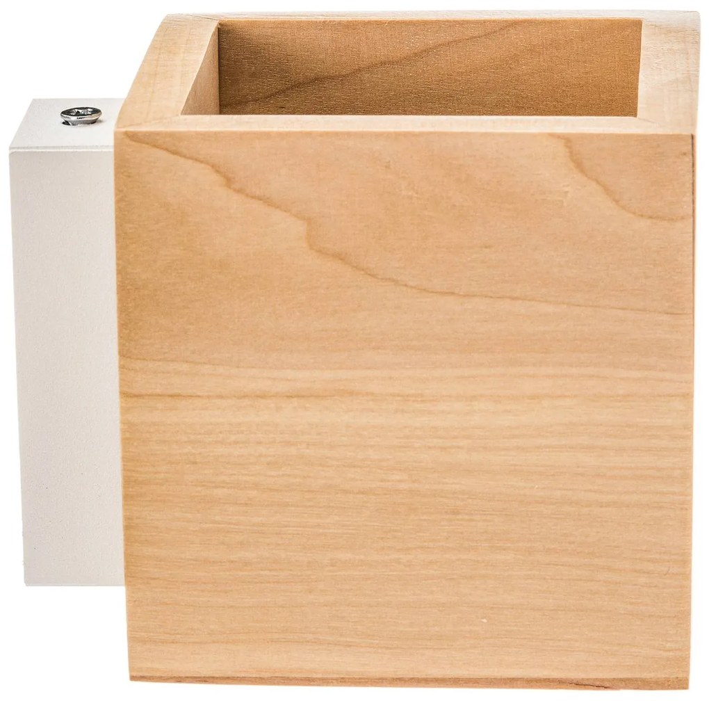 Euluna Applique Ara a cubo di legno