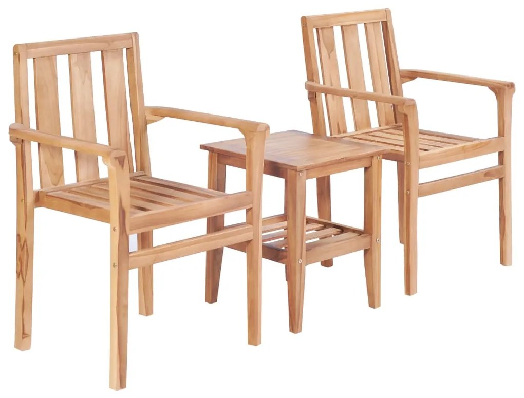 Set Da Bistrò 3 Pz İn Legno Massello Di Teak /