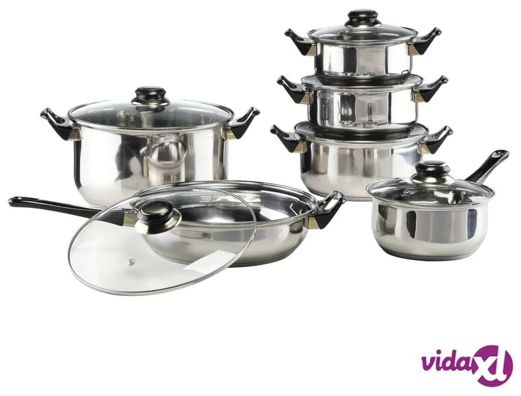 HI Set di Pentole 12 pz in Acciaio Inossidabile
