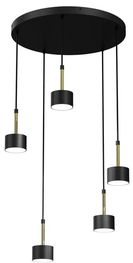 Lampadario su corda ARENA 5xGX53/11W/230V nero/oro
