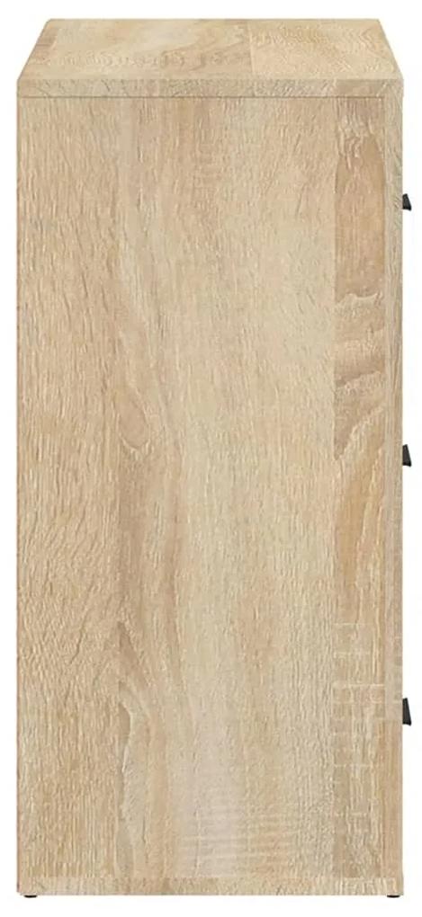 Credenza rovere sonoma 80x33x70 cm in legno multistrato