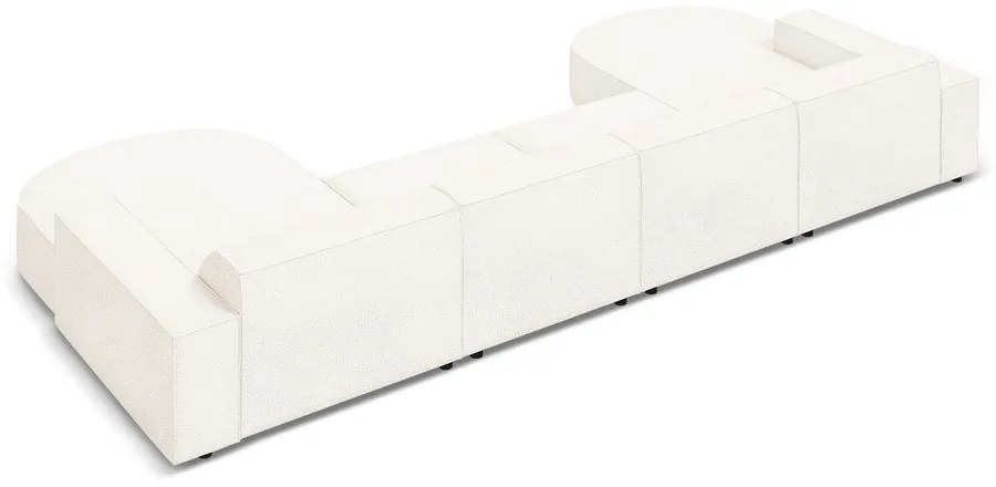 Divano angolare beige in tessuto bouclé (a U) Jodie - Micadoni Home