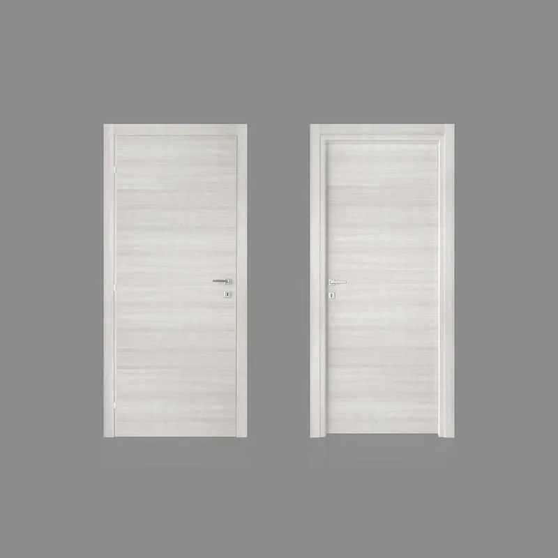 Porta interna a battente Gravel in MDF colore frassino, L 80 x H 210 cm, apertura reversibile