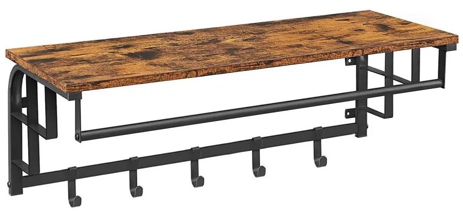 Appendiabiti da parete con mensola NATE marrone/nero