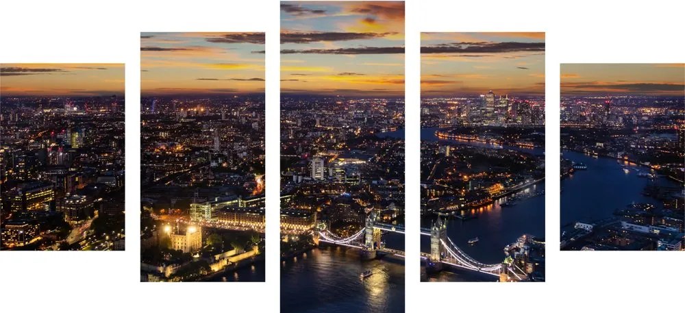 Quadri 5 pezzi – Vista aerea sul Tower Bridge