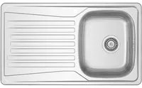 Lavello da cucina in acciaio inox modello LS02 con sgocciolatoio a sinistra 86x50 cm