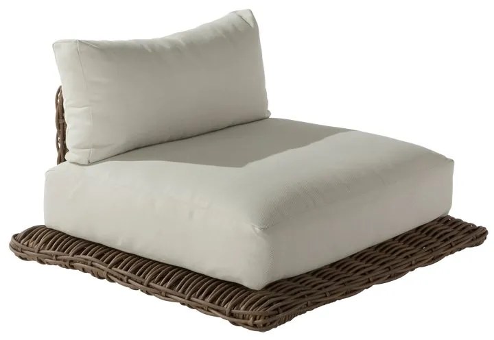 Divano da giardino con cuscino Maya NATERIAL in alluminio e rattan sintetico, seduta in poliestere beige L 125 x H 65 x P 124 cm