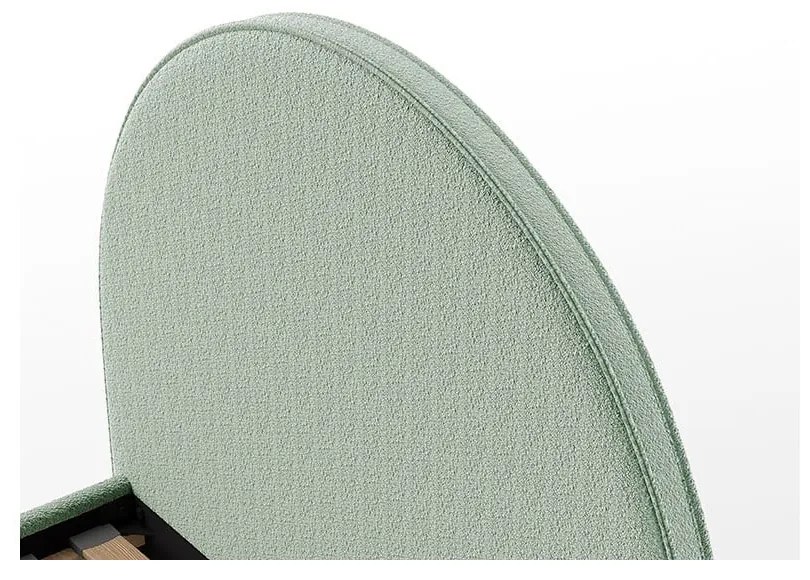 Letto singolo imbottito verde con griglia 90x200 cm MOON - Vipack