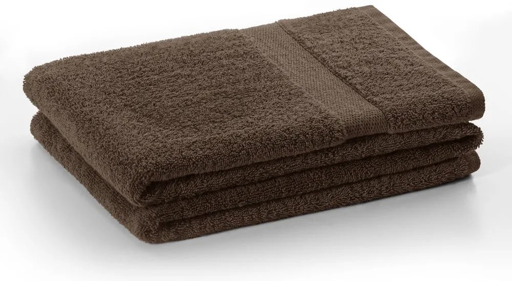 Asciugamani e teli da bagno in spugna di cotone marrone in un set di 4 pezzi Marina - DecoKing