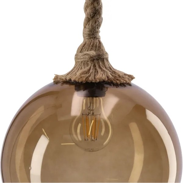 Lampadario su cavo SHEDON 1xE27/40W/230V beige fumo