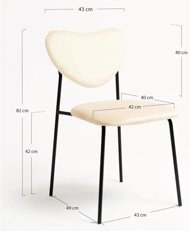 Sedie Cora Black Velluto - Beige